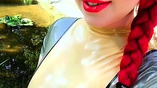 Amateur redhead shaves and masturbates