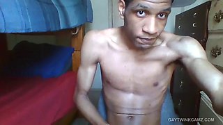 Black Amateur Twink Stroking His Big Dick