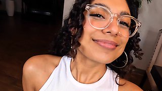 Extreme amateur pov blowjob with brunette babe