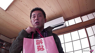 Traditional Japanese Geisha Teen caught Masturbate her Bushy Pussy and get old young 3SOme Fuck