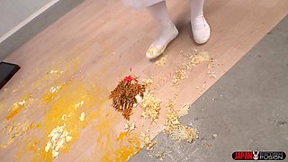 School Lunch Mess - Misaki Okina’s Playful Food Crush