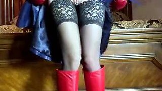 slut his tall blonde fetish flashing ass on live webcam