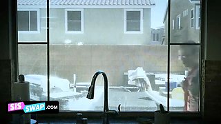 The college geek and his hellion classmate make a deal to trade their stepsisters for hot group sex