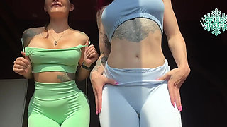 Me and Eslunalove look absolutely smoking in our super tight fitting figure hugging gym attire