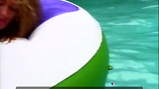 Beautiful couple swimming pool fucking sucking