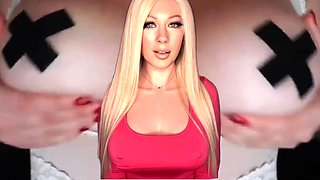 bella aurora big tits mesmerize in red dress