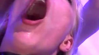 Hot blondie fucked in hardcore gangbang