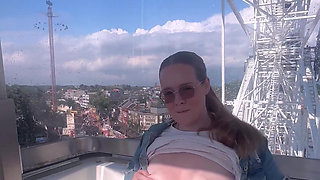 At the Carnival Flashing My Tits