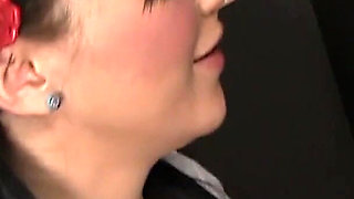 Ashli Orion sucks huge cock from gloryhole