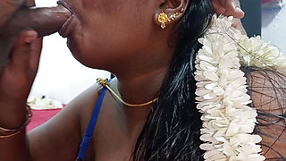 Tamil wife gives milky boobs for her devar then hard deepthroat mouth fucking cum in mouth