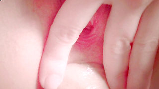 Virgin girl plays with dildo squirting orgasm