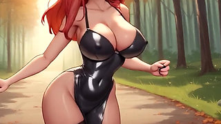 Sexy Big Tits Bouncing and Teasing! Latex Outfits Try on