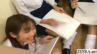 Subtitled CFNM Japan schoolgirls art class with teacher