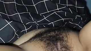 I licked my stepmother's big, soft pussy until it was very wet.