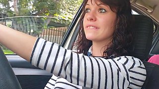 Playing with my pussy while driving - Public Car Webcam Solo