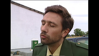 Policeman Has to Watch Her Piss on the Police Car