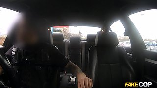 Cop takes busty blonda into a car scrap yard for a fucking fuck - faux cop