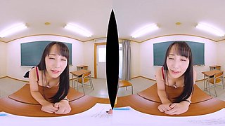 Hot asian teasing in the classroom VR