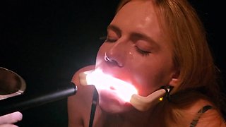 Rebel Rhyder plays with frozen cum
