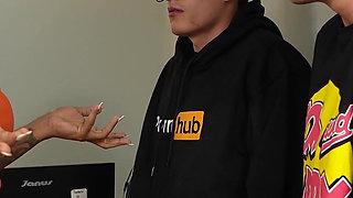 Nerdy Men Fuck Their Latina Boss with a Giant Ass and Fill Her Pussy and Face with Cum