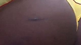 Teasing Rubbing My Pussy Pissing in Sexy Yellow Underwear