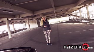 Filthy car park fuck with blonde silicone chick Angel - Hitzefrei