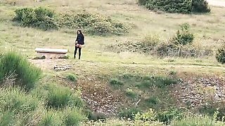 Hard outdoor foursome with two girlfriends Monika Wild and Lydia Black
