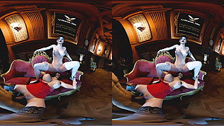 Threesome On Couch - featuring Ada Wong and Claire Redfield as parody from Resident Evil