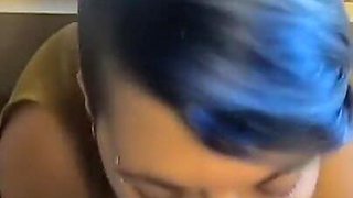 Blowjob and swallow in bedroom