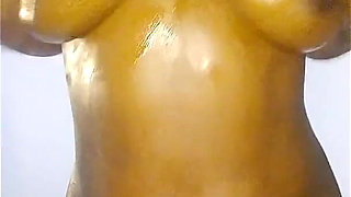 A Very Beautiful Sexy Ebony Girl Stands Naked Oil Nipples Pointing at Camera Close up Asking You Bust Big Cumshot - Mastermeat1