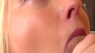 Lovely sexy blonde gets a warm load from her fucker
