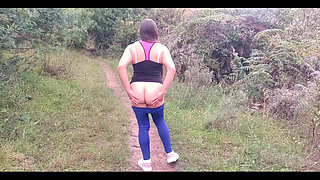 In the Forest Showing off and Letting Him Touch My Tits, Ass and My Huge Cameltoe