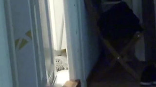 Hot stepsister caught step brother jerk with her panties and help with handjob