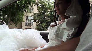 Stranded euro bride screwed outdoors