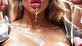 Hot Queen BDSM Hard Sex, Ai,curvy Woman with Big Tits Sucking Big Dick, Slave Woman