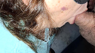 Getting my dick sucked and my hot thick cum swallowed by a masked stranger