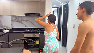 PUT IT ALL IN AND VERY SLOWLY, my stepsister gets fucked in exchange for tidying up the house