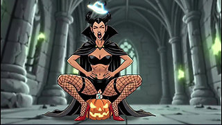 Maleficent and the Magic Pumpkin. Halloween Cartoon
