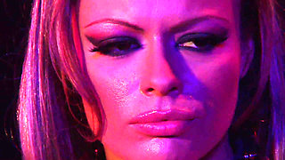 Submissive girl to her 2 mistress in the leather sexy outfit. She feels that torment