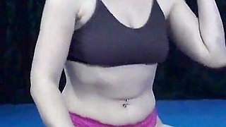 Two Horny and Hot Ladies at the Gym Wrestling and Belly Licking