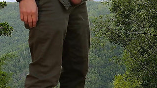 Girl in A Yellow Dress Jerks Off My Cock in The Forest.