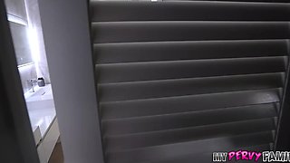 Tiny Stepsister Trades Shower Time for Hard Cock in Steamy Bathroom Fuck