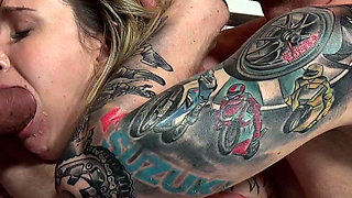 Blonde teen DP'd after getting spanked