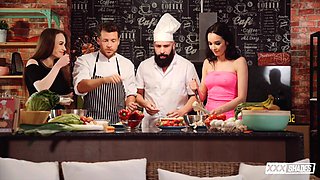 Sweet sloppy blowjob In The Kitchen