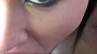 Hairy brunette Lucy Love fucked and milked hard in POV