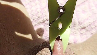 Inserting a Small Cup Into the Wet Pussy