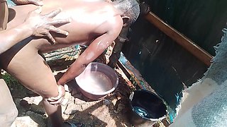 Outdoor Shower Experience the African Way with My Ebony Girl