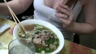 Toilet slut sucking cock