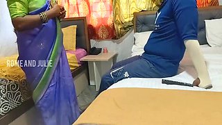 Indian Step Mom Blowjob and Doggy Style with Teen Son in Front of Step Dad - Homemade HD