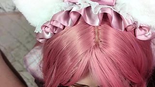 Bitch gives wam blowjob and handjob in pov scene